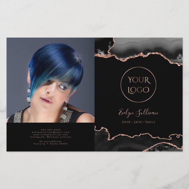 brochure pliée en agneau noir (Devant)