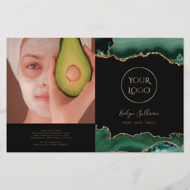 brochure pliée vert émeraude (Devant)