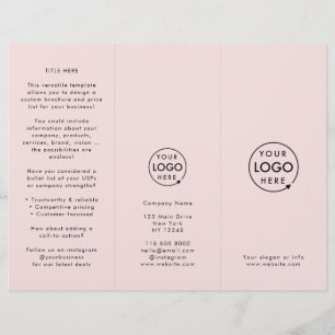 Brochure pour professionnels Blush Pink Trifold