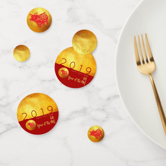 Brochure Red Gold Pig 2019 Golden Party Confetti (Groupe)