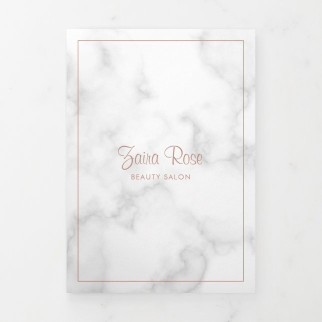 Brochure rose Gold Marble Élégante Business Trifol (Page de couverture)