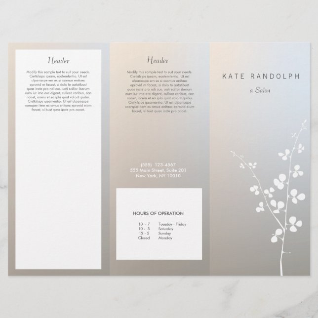 Brochure Spa moderne Lumineuse Salon d'argent (Devant)