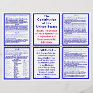 Brochure sur la Constitution américaine / Signet