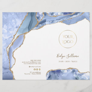 Brochure sur le menu du service d'agneau bleu fleu