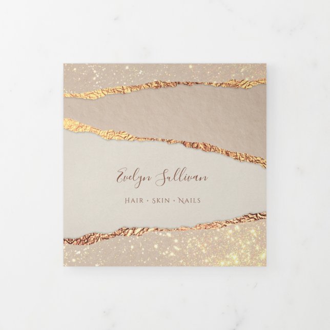 Brochure triplée en papier déchiré Shimmer (Protection)