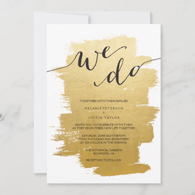 Brochures d'or Nous faisons Faire-part de mariage (Devant)