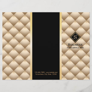 Brochures modernes Monogrammes dorés à trois pièce