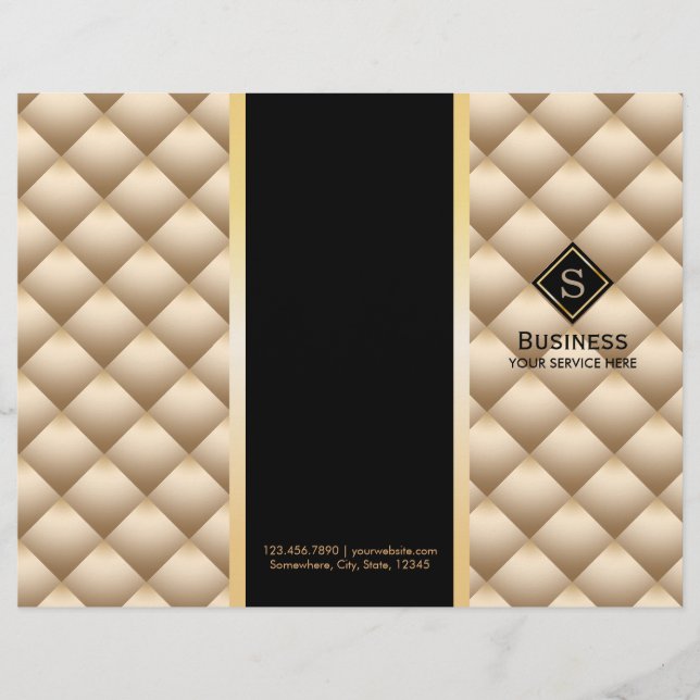Brochures modernes Monogrammes dorés à trois pièce (Devant)