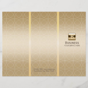 Brochures modernes Tri-Fold Monogramme Or De Luxe