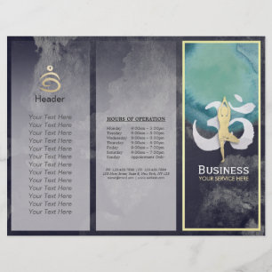 Brochures Studio De Yoga Tri-Fold Méditation Pose 