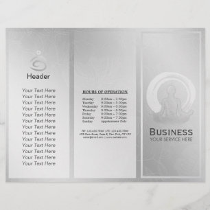 Brochures Studio Yoga Tri-Fold Pose de méditation 