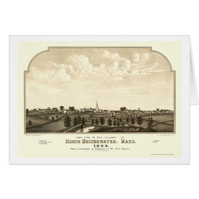 Brockton, carte panoramique de mA - 1844 (Devant horizontal)