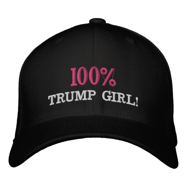 Brodée "100% TRUMP GIRL" Casquette brodé (Devant)
