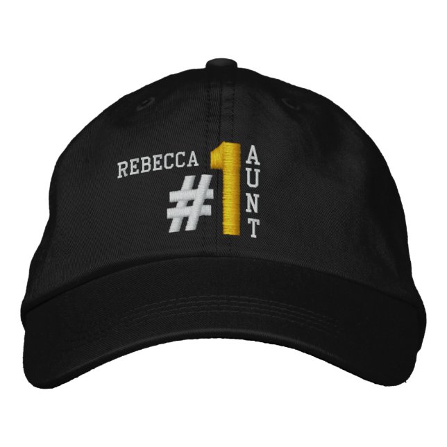 Brodée #1 Numéro 1 CHAUSSÉE Casquette NOIR V01B (Devant)