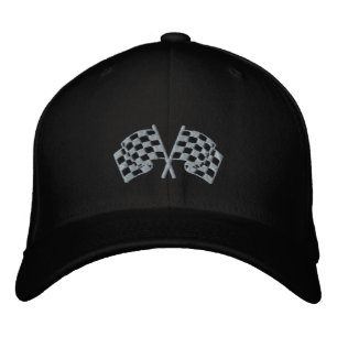 Brodée à damiers drapeau de course automobile casquette n