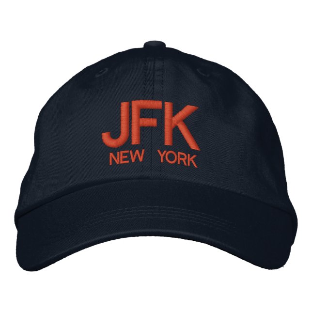 Brodée Aéroport JFK Casquette ajustable personnalisé (Devant)