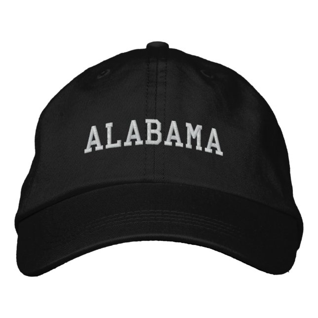 Brodée Alabama brodé Casquette réglable noir (Devant)