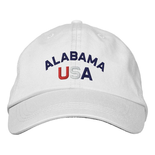 Brodée Alabama USA Casquette blanc brodé (Devant)