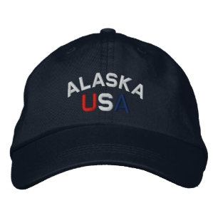 Brodée Alaska USA Brodé Casquette bleu marine