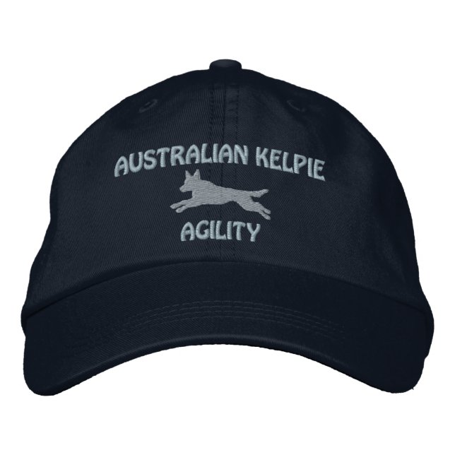 Brodée Australien Kelpie Agility brodé Casquette (bleu) (Devant)