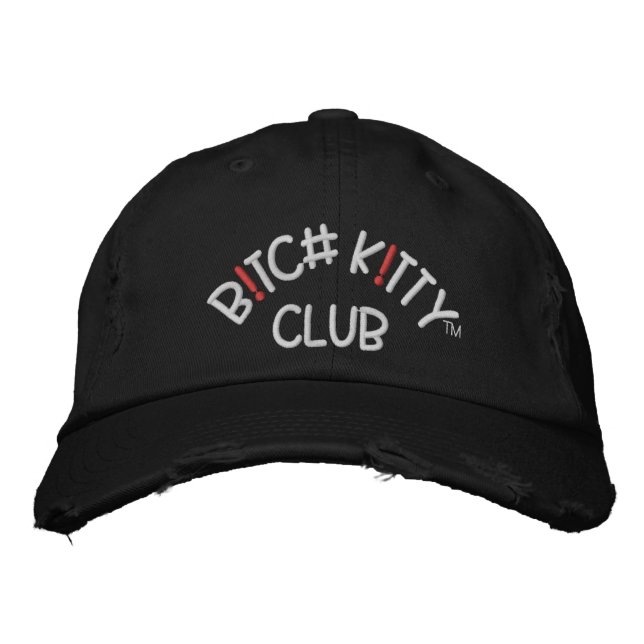 Brodée B K ! TTY CLUB Logo Dark Distressed Casquette (Devant)