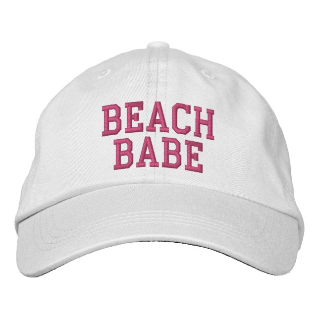 Brodée babe de plage casquette rose (Devant)