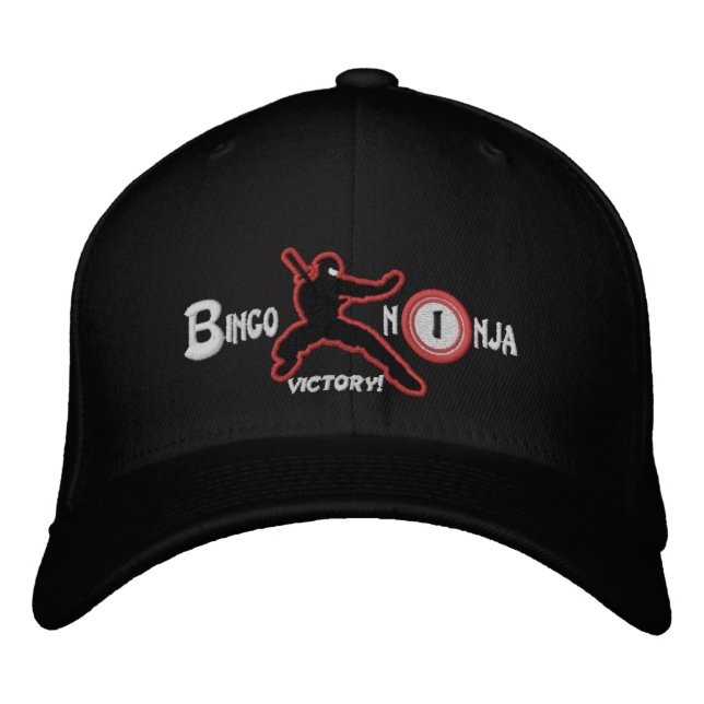 Brodée BINGO NINJA casquette en laine flexible avec URL (Devant)