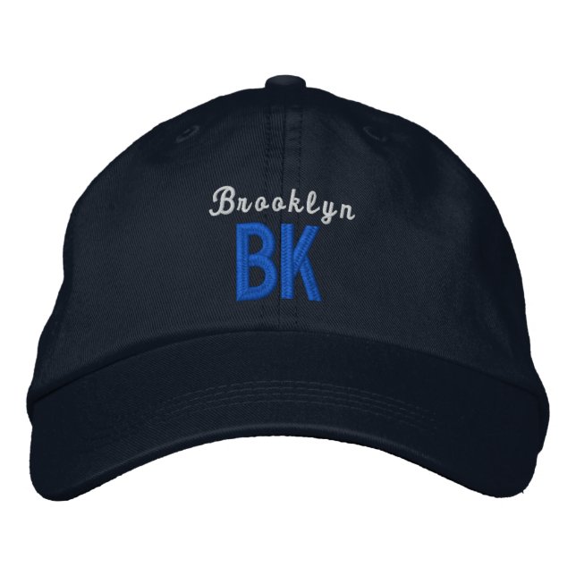 Brodée BK Brooklyn New York Casquette ajustable personnal (Devant)