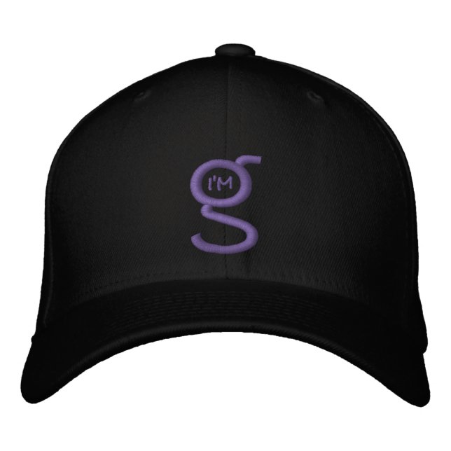Brodée Black Flex Fit Casquette w Grey Logo brodé (Devant)