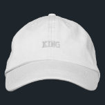 Brodée Blanc classique avec brodé Gras King Casquette mig<br><div class="desc">Vous apprécierez le style et le confort de ce casquette en coton blanc,  dont le texte "King" est brodé à l'avant. Réglable et léger,  c'est un grand ajout à votre garde-robe décontractée.</div>
