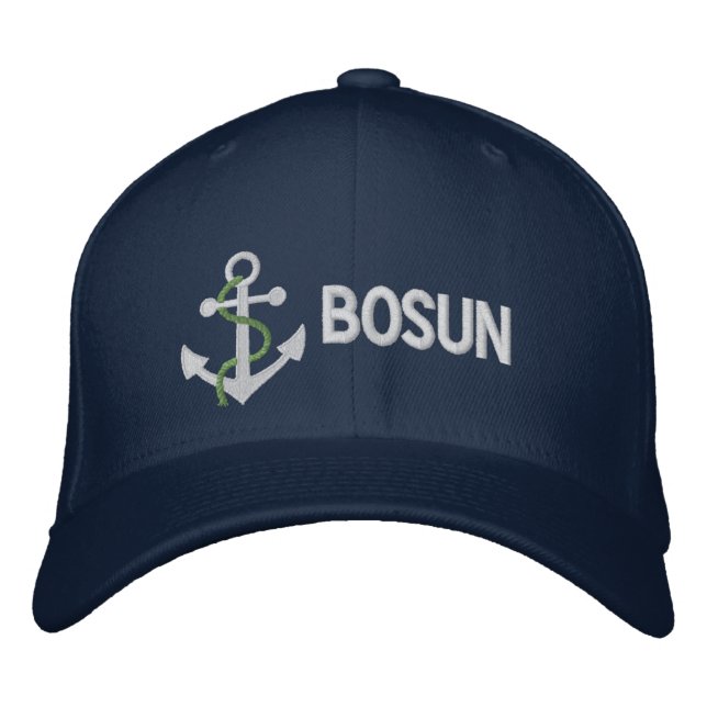 Brodée BOSUN Yacht Brodé Casquette bleu (Devant)
