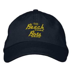 Brodée Bots de plage Casquette - Noir avec or