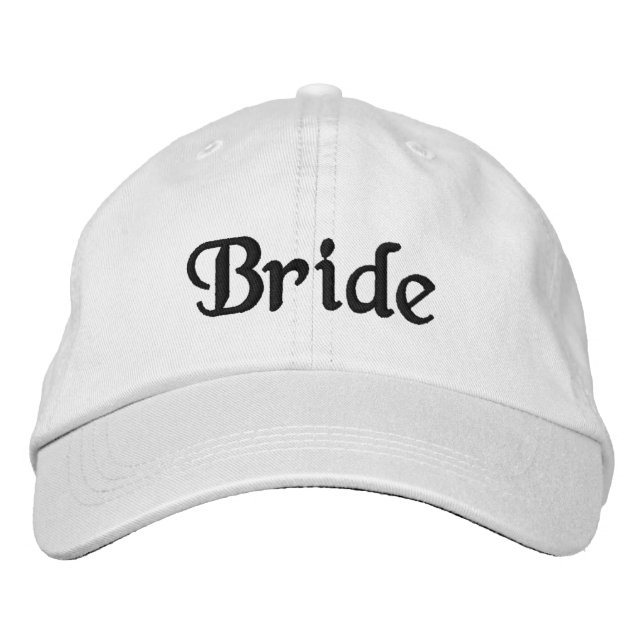 Brodée Bride White Casquette brodé : Broderie noire (Devant)
