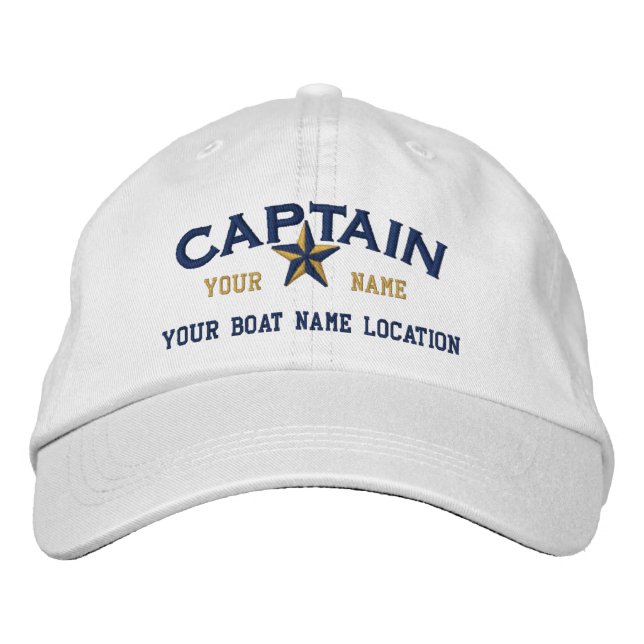 Brodée Broderie personnalisée CAPTAIN Star Ball Casquette (Devant)