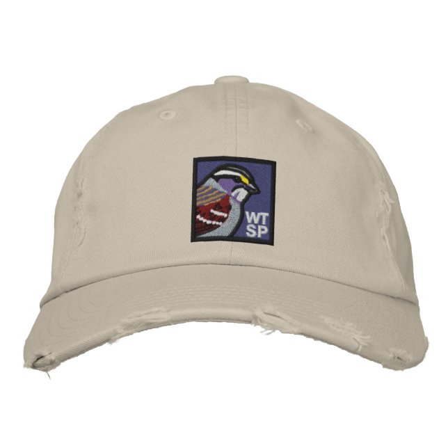 Brodée Bruant à gorge blanche : casquette brodé (Devant)