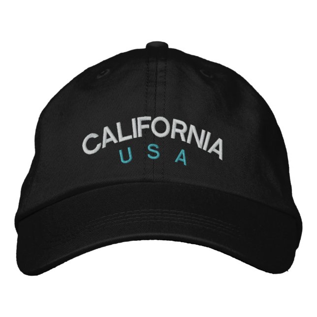 Brodée California USA Casquette ajustable personnalisé (Devant)