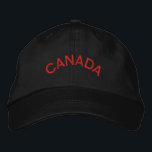 Brodée Canada Blk/Red Basic Casquette brodé réglable<br><div class="desc">Un Casquette brodé noir de base réglable avec du texte rouge brodé au Canada.</div>