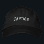 Brodée Capitaine Brodé Casquette<br><div class="desc">Un casquette brodé classe pour le capitaine. Sélectionnez le style et la couleur casquettes de votre choix. Le texte est un modèle personnalisable.</div>
