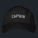 Brodée Capitaine Brodé Casquette<br><div class="desc">Un casquette brodé classe pour le capitaine. Sélectionnez le style et la couleur casquettes de votre choix. Le texte est un modèle personnalisable.</div>