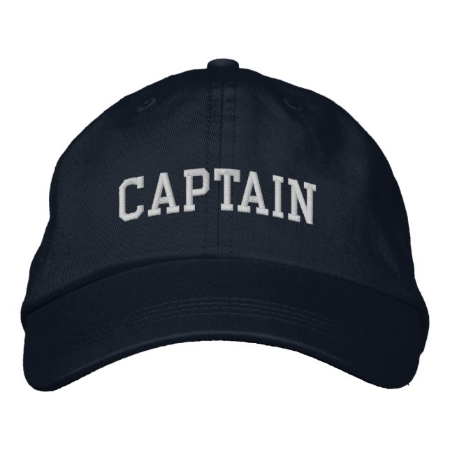 Brodée Capitaine nautique Casquette bleu (Devant)