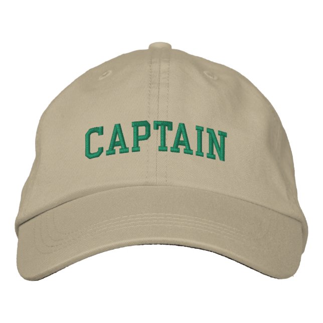 Brodée Capitaine nautique Casquette Khaki (Devant)