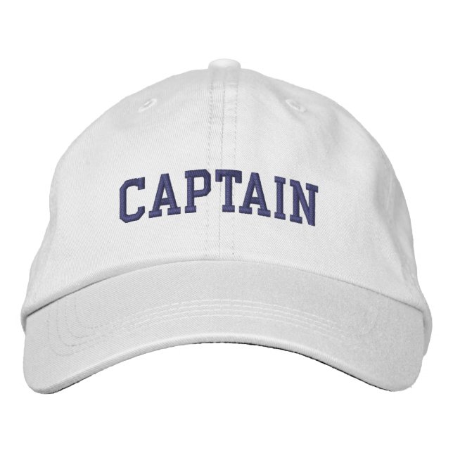 Brodée Capitaine nautique Casquette White (Devant)