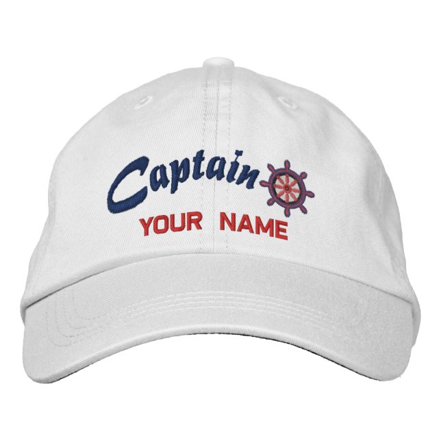 Brodée CAPTAIN Roue Casquette personnalisé (Devant)