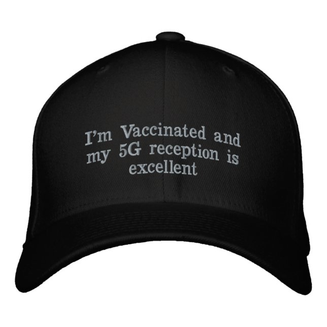 Brodée casquette 5G vacciné - avant seulement (coût infér (Devant)