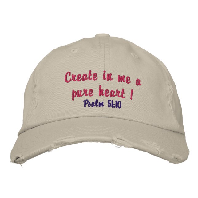 Brodée Casquette affligé mignon pour dames pur vers coeur (Devant)