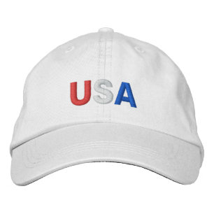 Brodée CASQUETTE américain en blanc