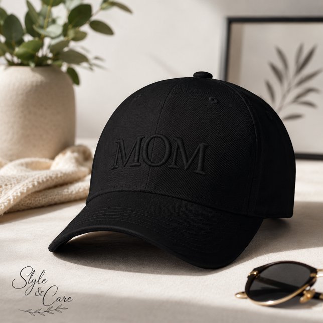 Brodée Casquette avec lettrage MOM – Style brodé simple (MOM Lettering Hat – Simple Embroidered Style)