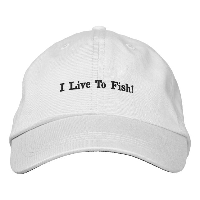 Brodée Casquette Baseball I Live To Fish (Devant)