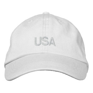Brodée CASQUETTE blanc brodé aux États-Unis