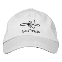 casquette blanc de baseball avec bozo texino brodé